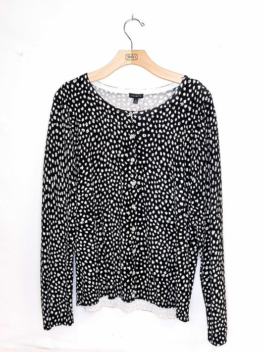 Talbots Patterned Button Up Cardigan