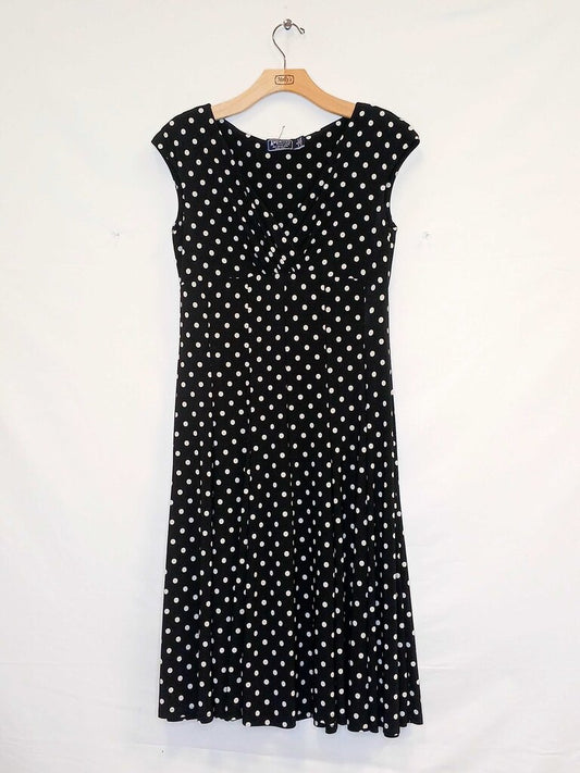 American Living Short Sleeve Long Polka Dot Dress
