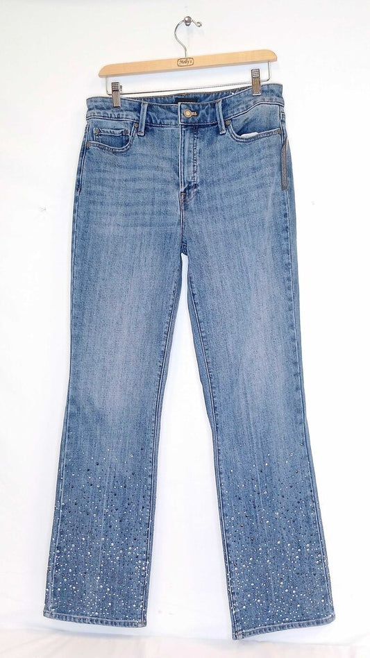 Talbots Barely Boot Jean W Rhinestones