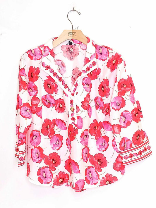 Talbots Floral Shirt and Solid Color Pant Set