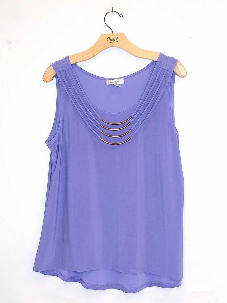 Dress Barn Sleeveless Top W Gold Dangles