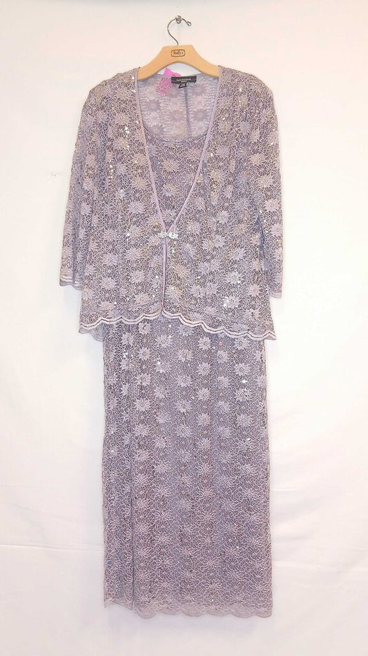 R & M Richards Sequine Lace Cardigan + Dress