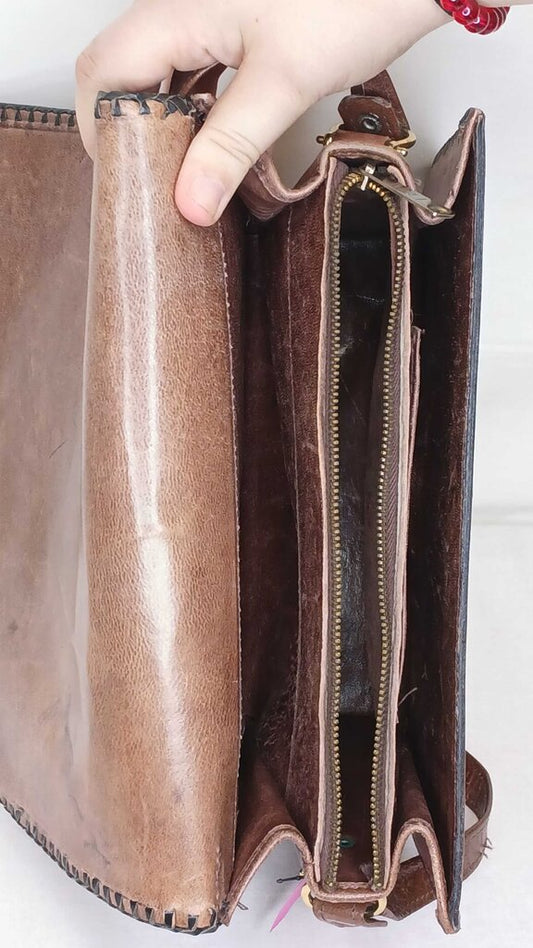 Gaitan Stamped Leather Shoulder Bag