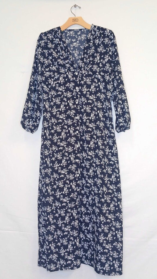 All Brand Button Up Long Sleeve Floral Dress