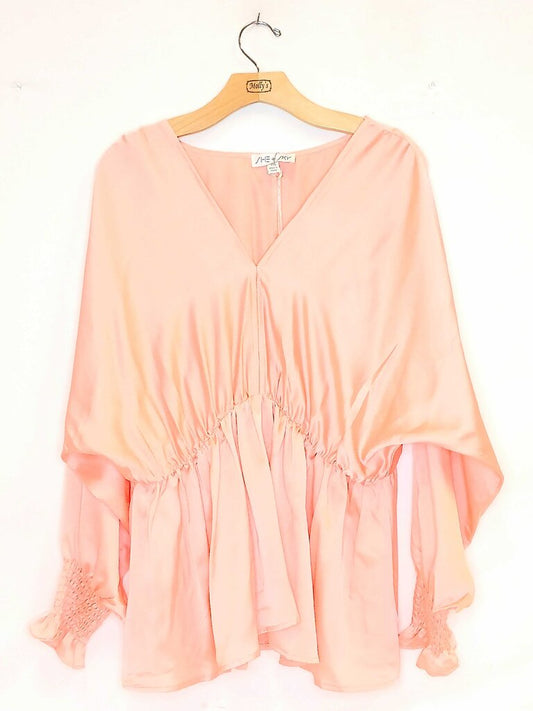 She + Sky Long Sleeve Rouched Top