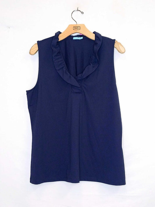 J. Mclaughlin Sleeveless Ruffle Collar Top