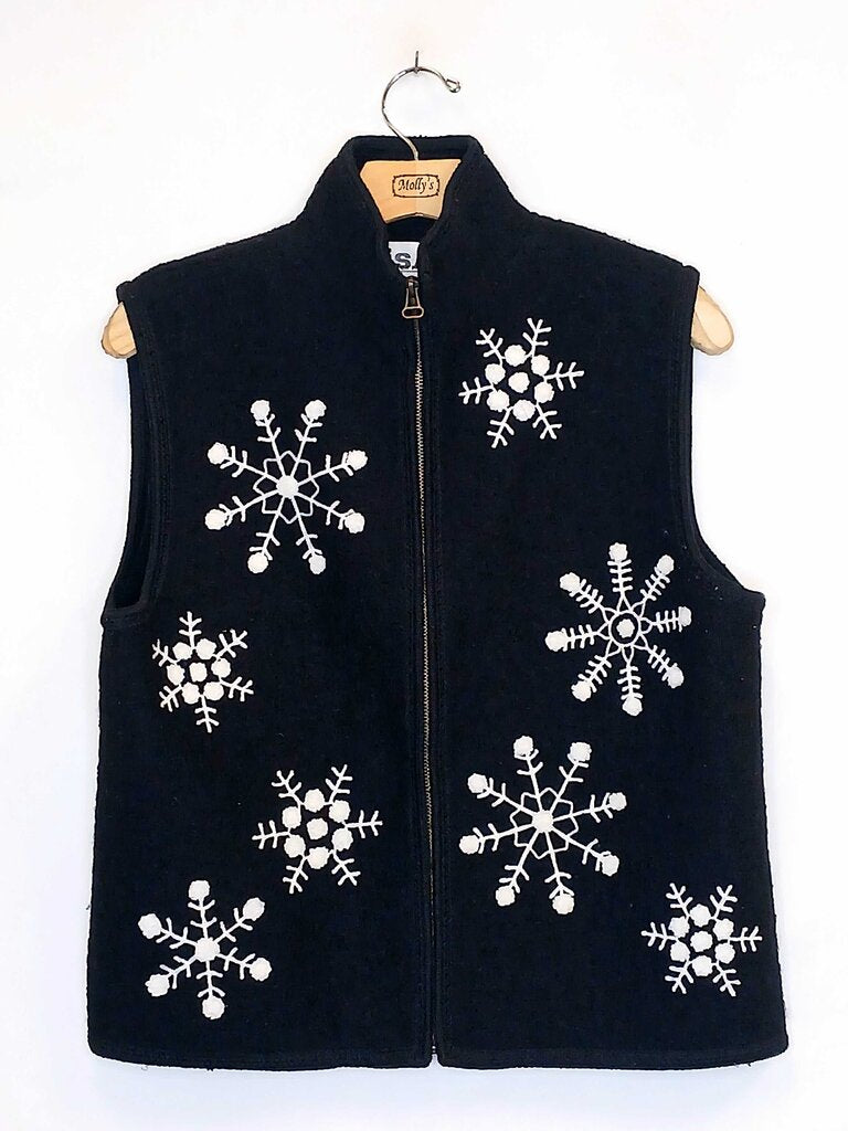 Lisa International Wool Snowflake Vest