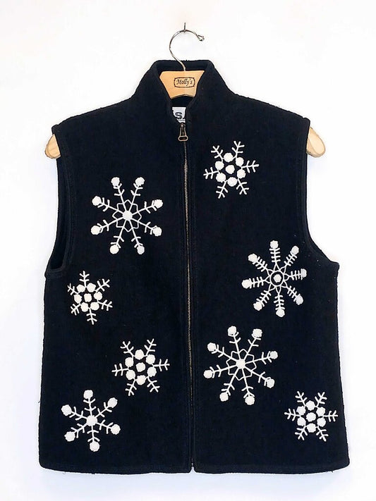 Lisa International Wool Snowflake Vest