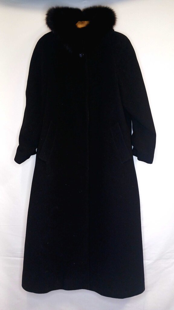 Long Wool Coat Dyed Fox Collar