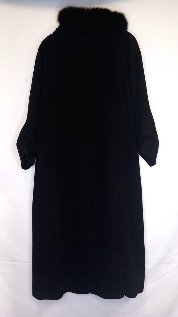 Long Wool Coat Dyed Fox Collar