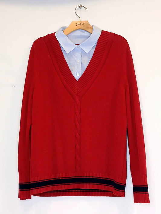 Tommy Hilfiger Cable Knit Collared Sweater