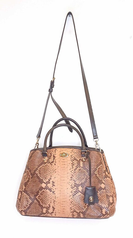 Coach Margot Python Embossed Satchel