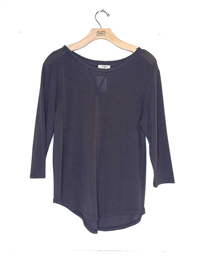 Umgee 3/4 Sleeve Crew Neck Sweater