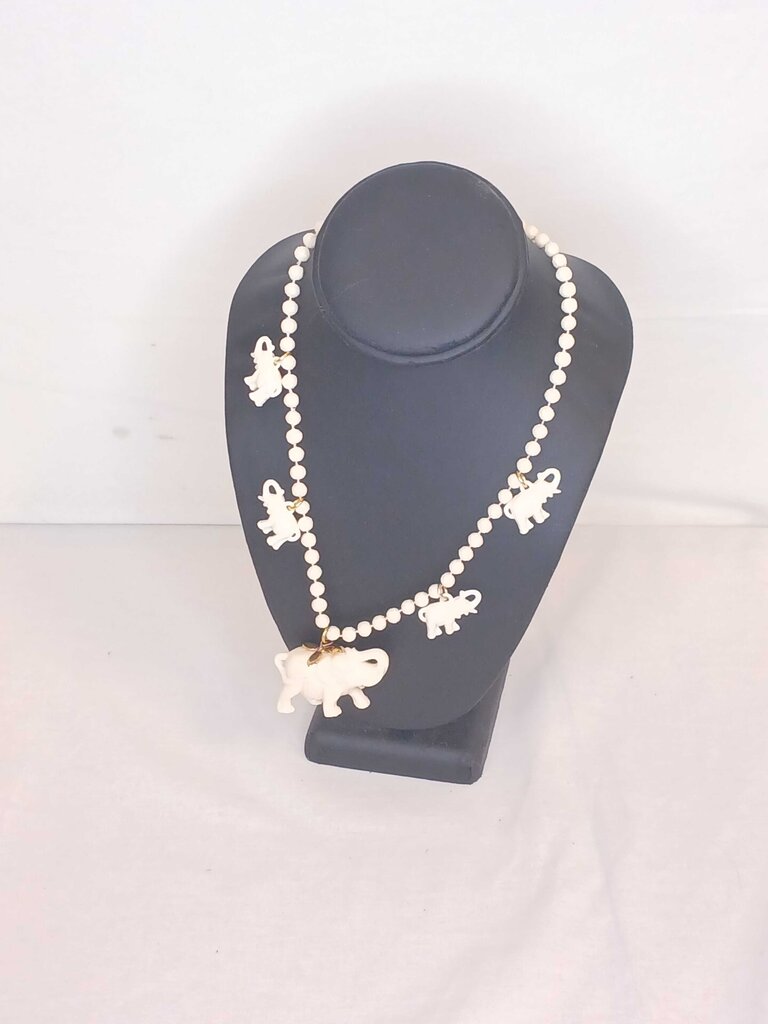 Made in Hong Kong Plastic Elephant Necklace