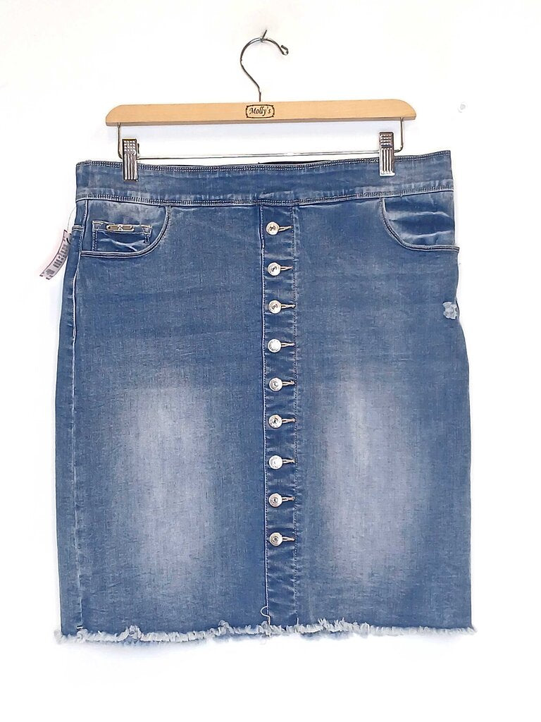 Short Button Up Jean Skirt