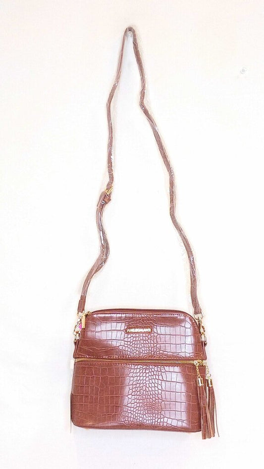 Amelie Galanti Croc Embossed Dome Crossbody