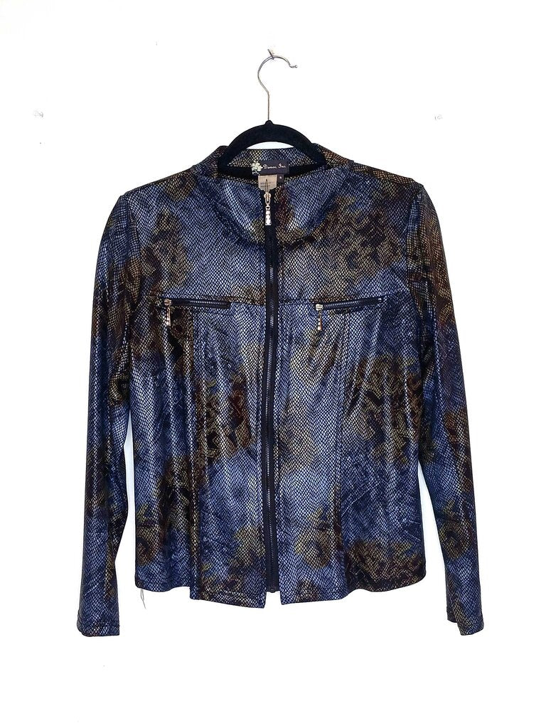 Damee Inc Zip Up Jacket + Top Snake Skin Print