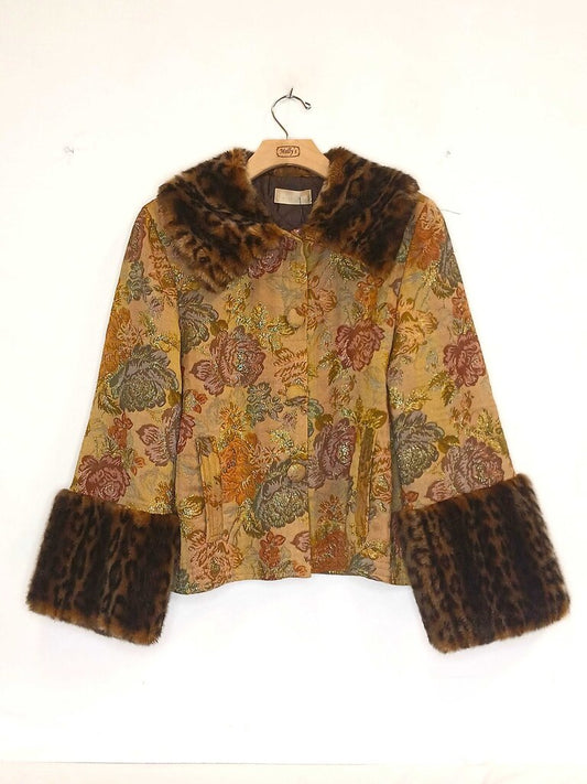 Faux Fur Cuff & Collar Coat