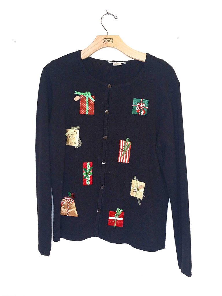 Cambridge Dry Goods Christmas Present Button Up Cardigan