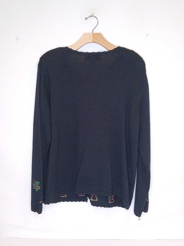 Heirloom Collections Beaded Christmas Tree Button Up Cardigan