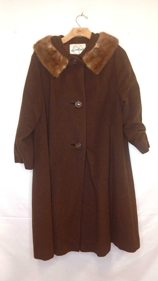 Salm's Vintage ASIS Wool Coat With Fur Neck