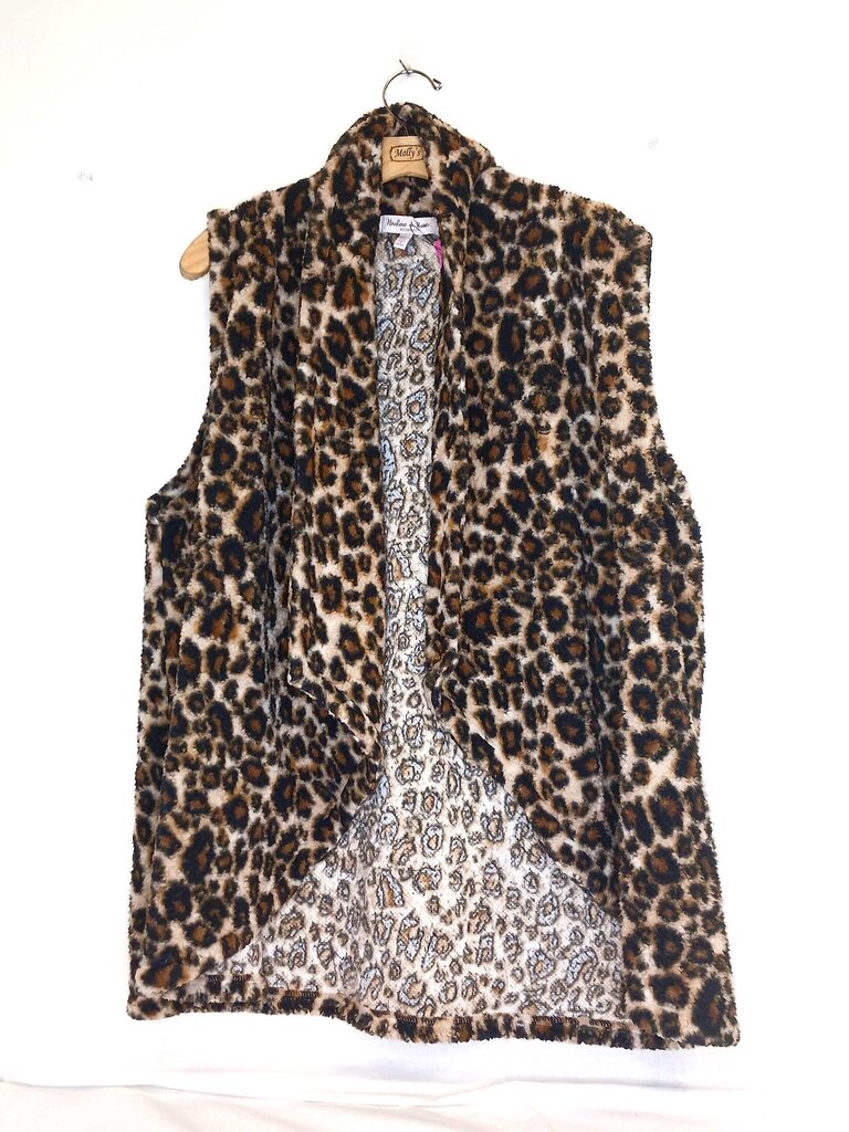 Harlow & Rose Cheetah Print Faux Fur Vest