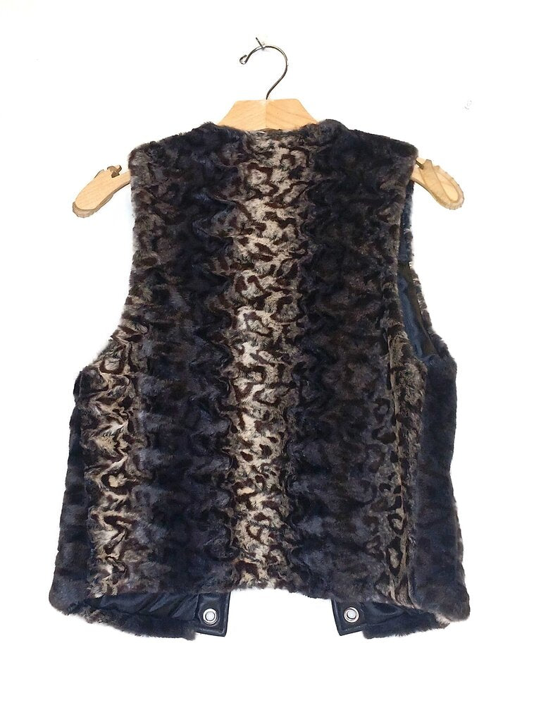 Cache Cheetah Print Faux Fur Vest