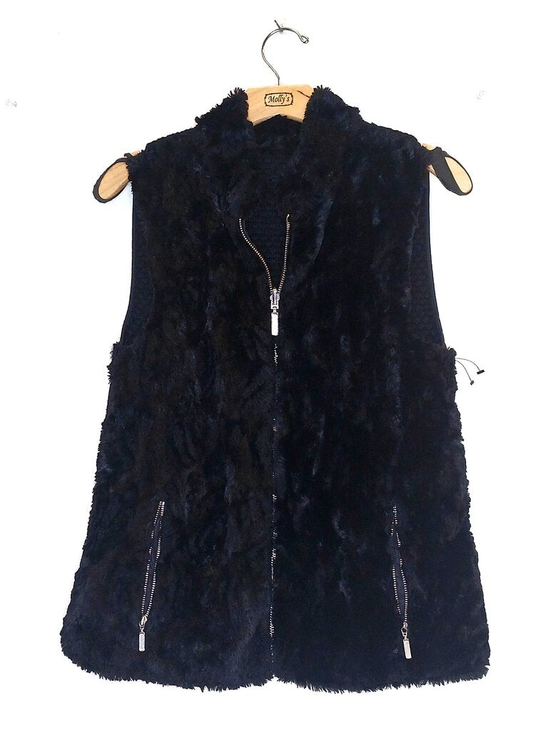 All Brand Knit Faux Fur Vest