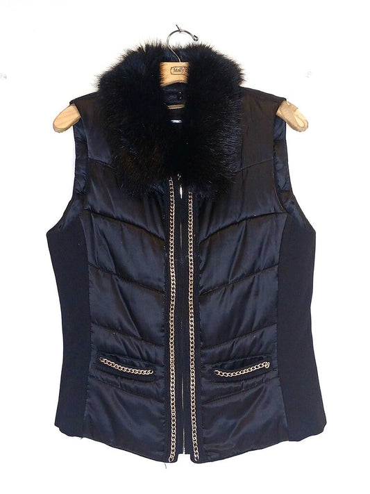 White House Black Market Faux Fur Collar Vest