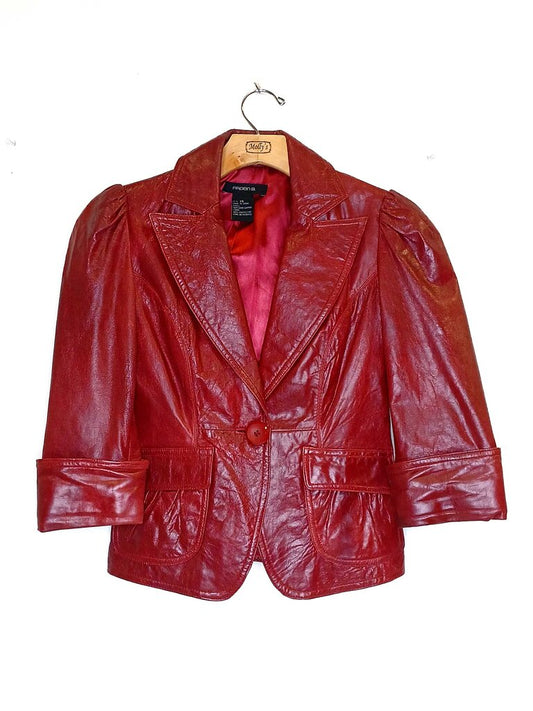 Arden B LambSkin Cropped Leather Jacket