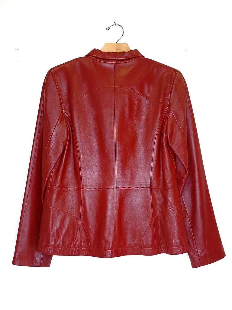 Kennith Cole Zip Up 100% Leather Jacket