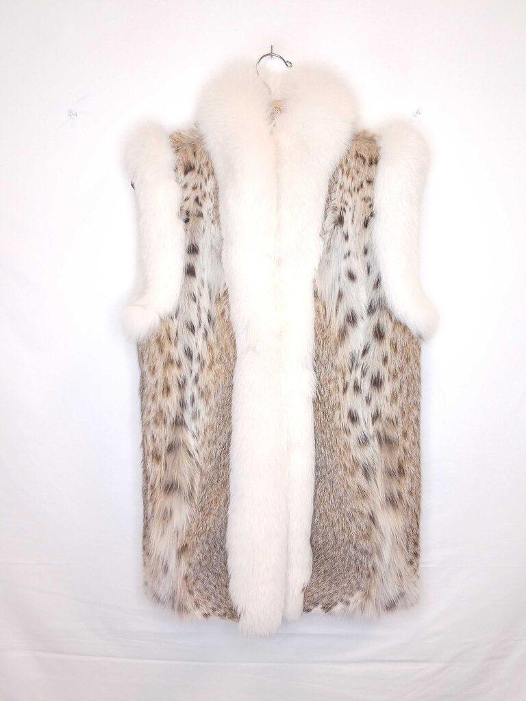 Fantasia Furs Long Spotted American Lynx Fur Vest