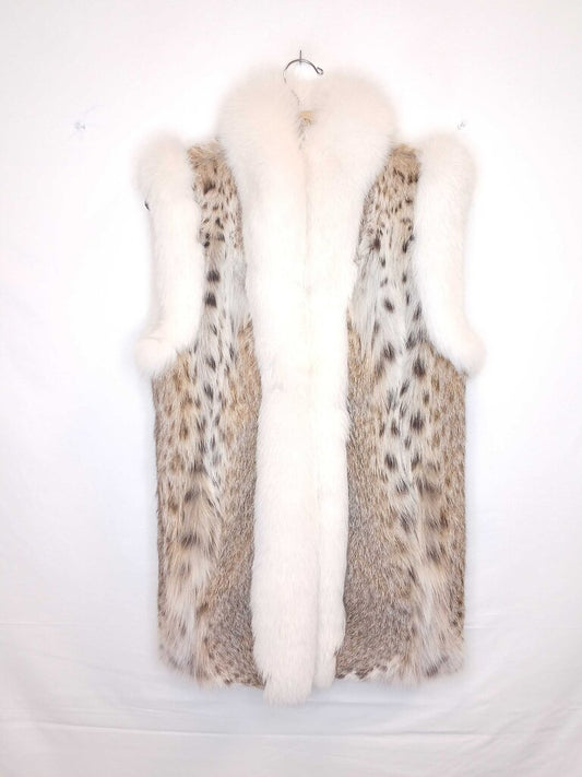 Fantasia Furs Long Spotted American Lynx Fur Vest