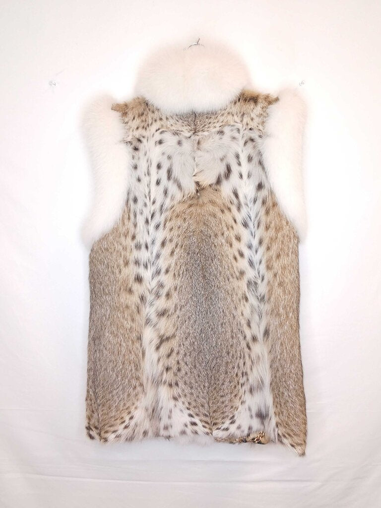 Fantasia Furs Long Spotted American Lynx Fur Vest