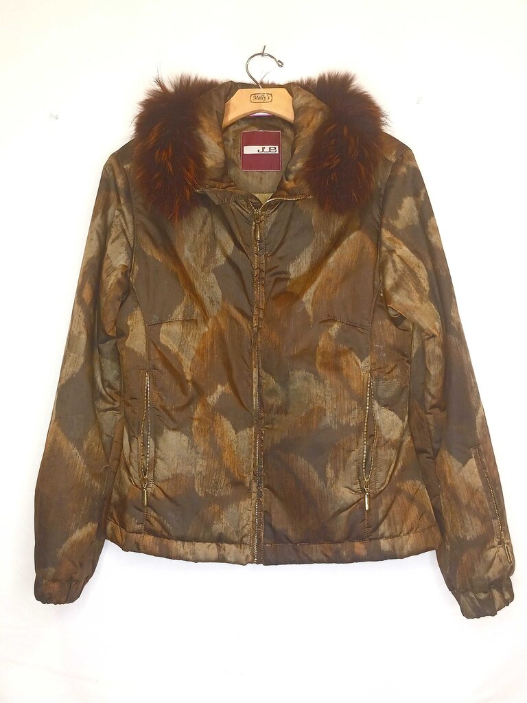 JUS Murmanski Fur Collared Camo Puffer Coat