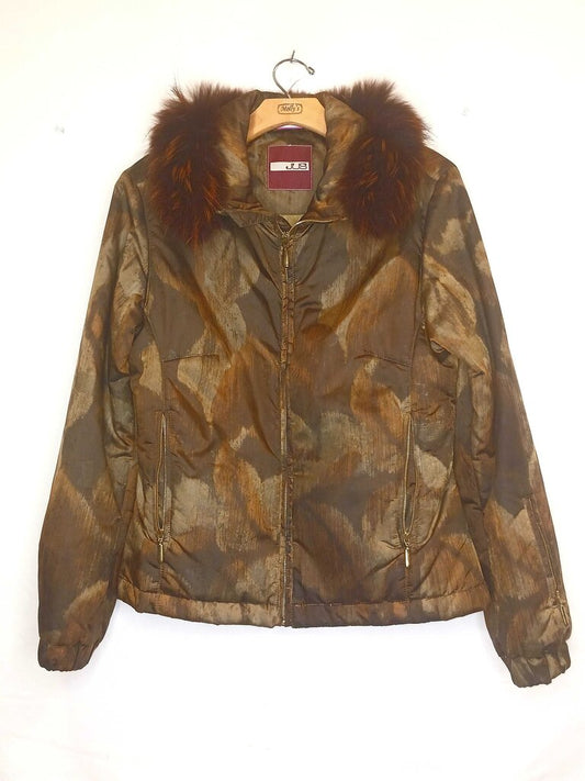 JUS Murmanski Fur Collared Camo Puffer Coat