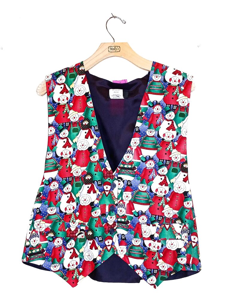 JLN USA 100% Cotton Vintage Snowman Vest