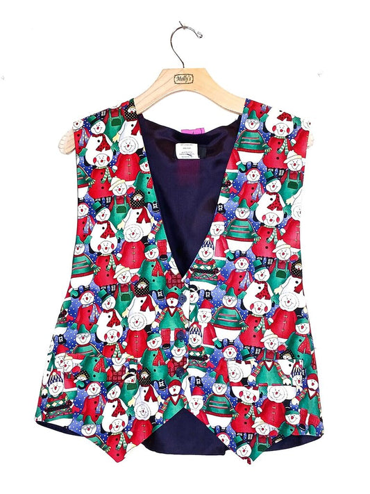 JLN USA 100% Cotton Vintage Snowman Vest