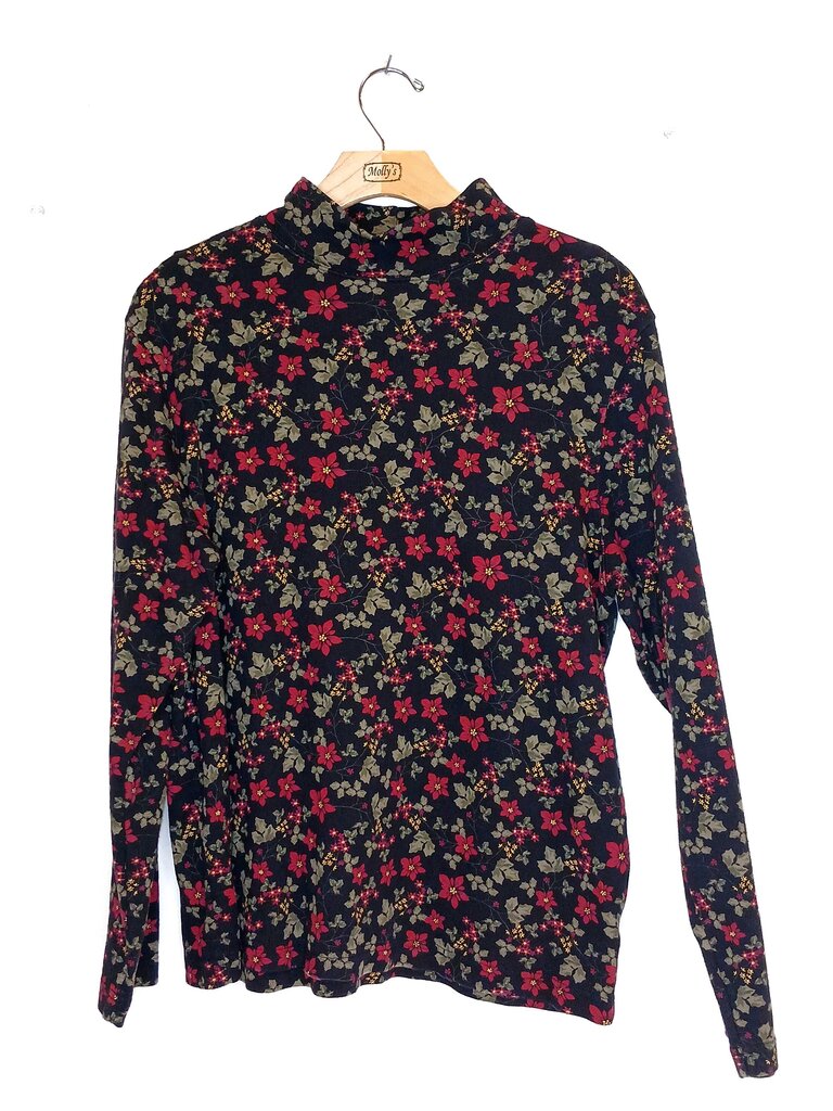 Croft & Barow Flower Turtleneck top