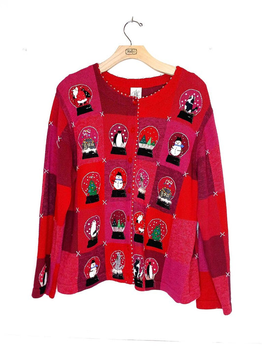 Fisher Hill Embroidered Snowglobes Cardigan