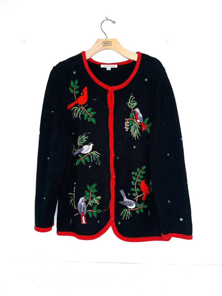 Mercer Street Studio Embroidered Bird Cardigan