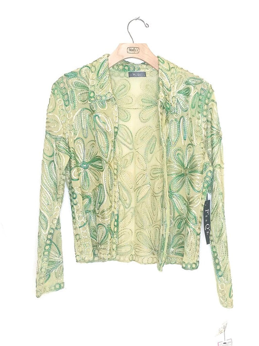 P's & Q's Embroidered Flower Jacket