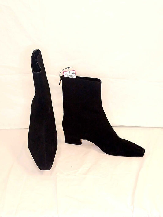 Suede Leather Short Heeled Boots