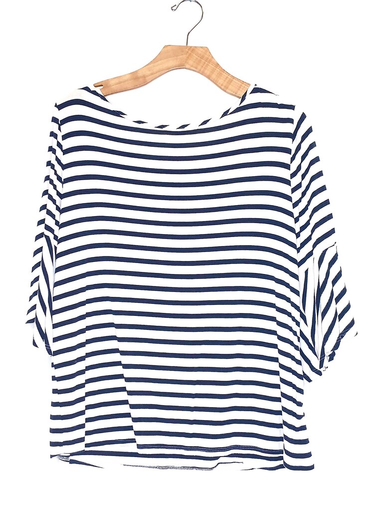 Striped Flutter Sleeve Top