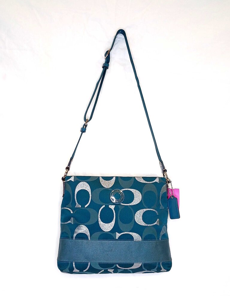 Coach Metalic Signature File Striped Bag