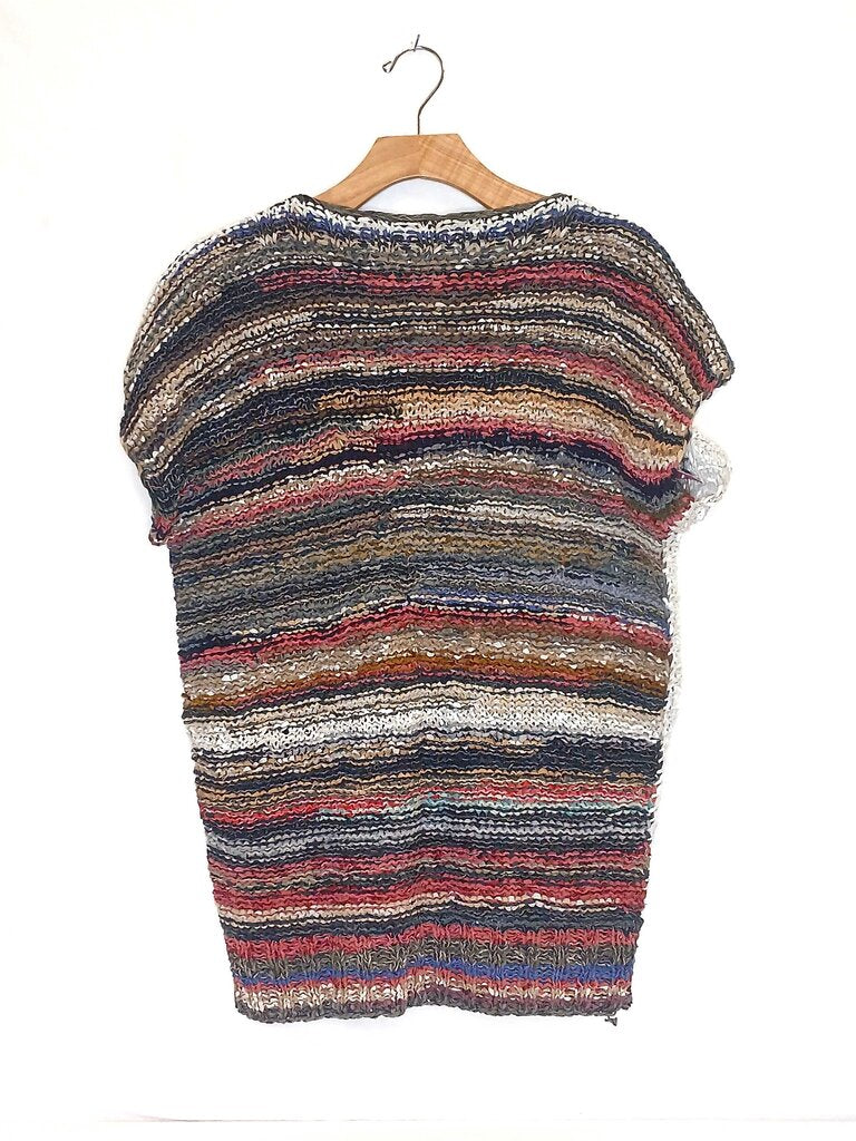 All Brand Cable Knit Leather Top