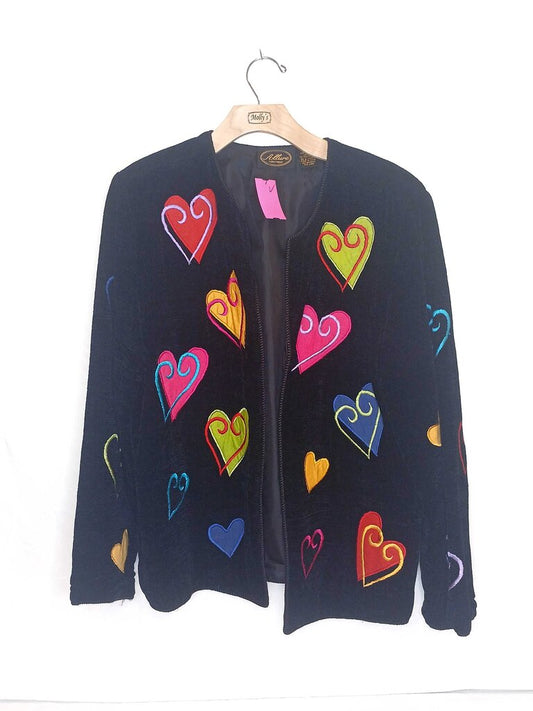 Allure Heart Applique Open Cardigan