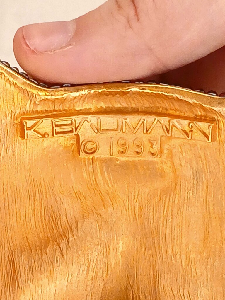 K. Baumann Rhinestone Tiger Belt Buckle Swarovski Crystal