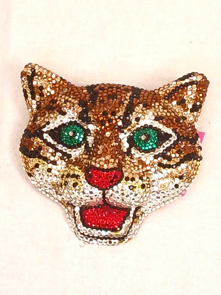 K. Baumann Rhinestone Tiger Belt Buckle Swarovski Crystal