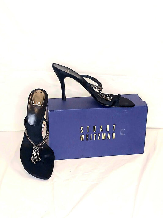 Stuart Weitzman Open Rhinestone Heels
